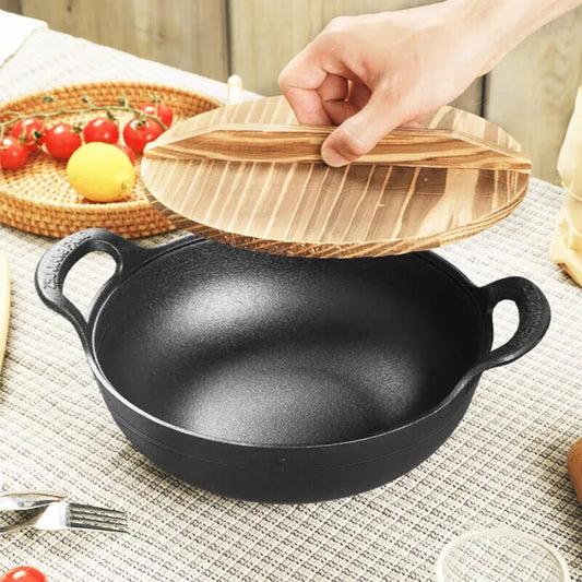 Versatile Cast Iron Cookware with Lid
